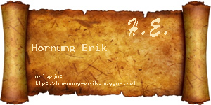 Hornung Erik névjegykártya